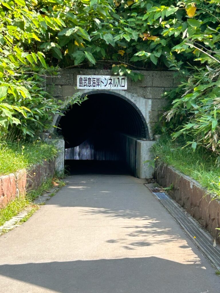 島武意海岸のトンネル写真